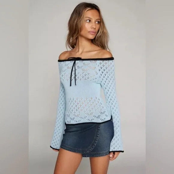 Kimchi Blue Sara Off-The-Shoulder Pointelle Sweater - Picture 5 of 5